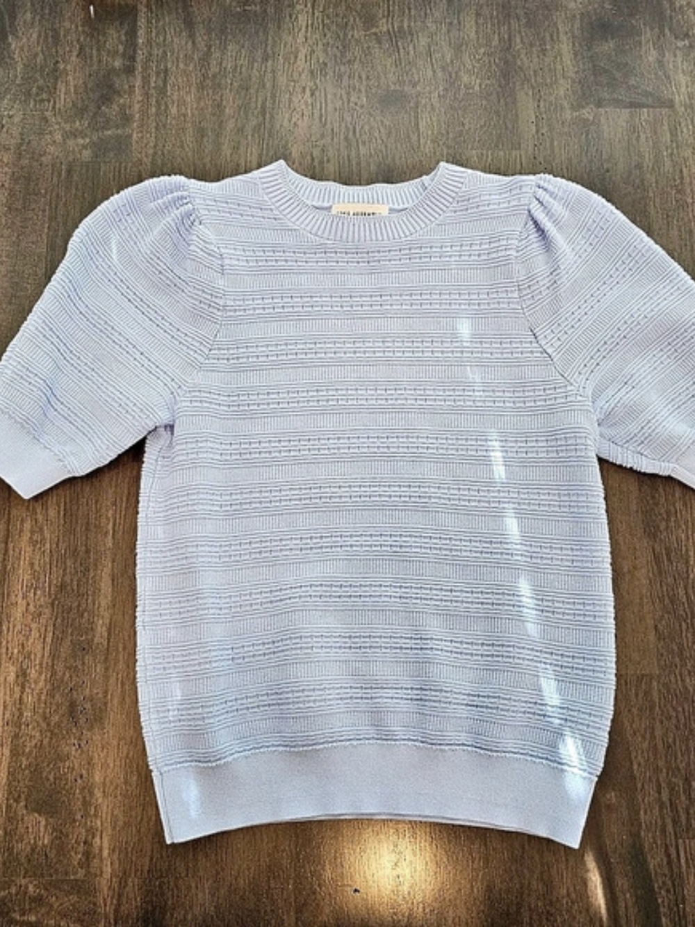 Free Assembly Puff Shoulder Sweater Tee Textured Short Sleeve Sweater Size XS